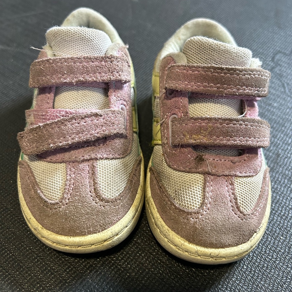 Cat and Jack Kids Pink and Gray Velcro Sneakers size 6